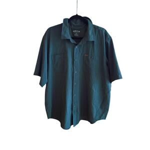 Orvis Men Short Sleeve Button Down Shirt Green